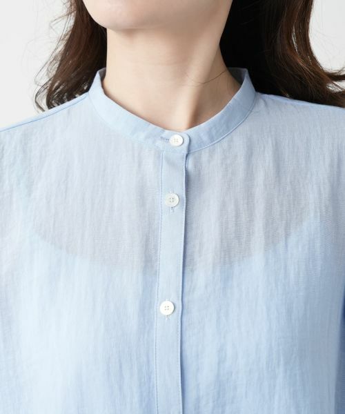 Leilian / レリアン シャツ・ブラウス | バンドカラーブラウス【ROCHAS Premiere】 | 詳細10