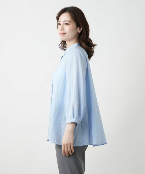 Leilian / レリアン シャツ・ブラウス | バンドカラーブラウス【ROCHAS Premiere】 | 詳細8