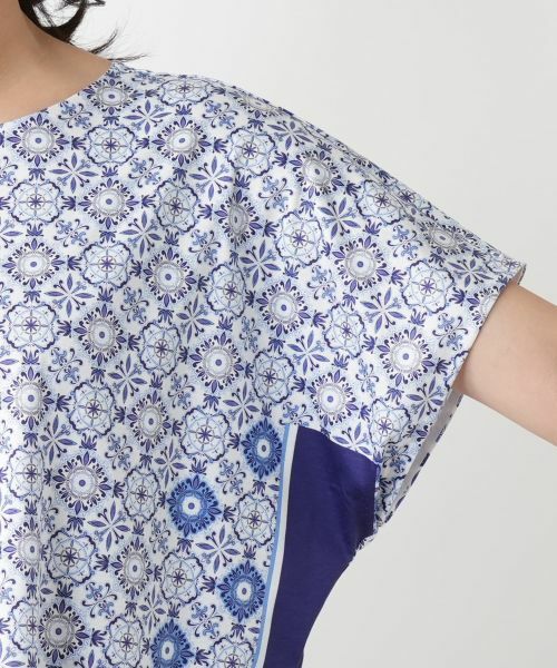 Leilian / レリアン カットソー | 幾何学柄切替Tシャツ【ROCHAS Premiere】 | 詳細10