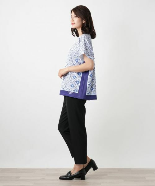 Leilian / レリアン カットソー | 幾何学柄切替Tシャツ【ROCHAS Premiere】 | 詳細2