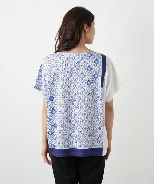 Leilian / レリアン カットソー | 幾何学柄切替Tシャツ【ROCHAS Premiere】 | 詳細6