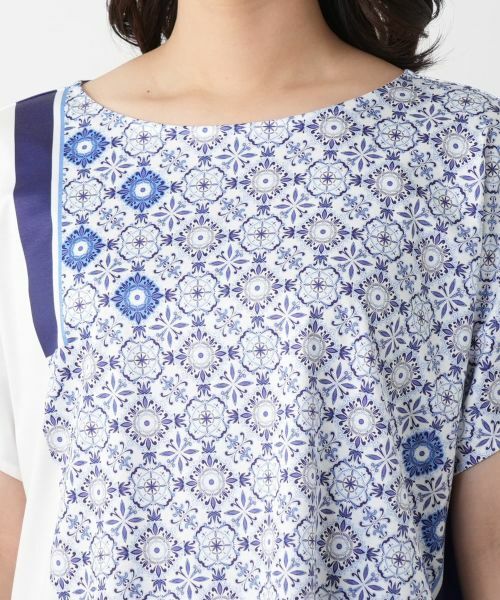 Leilian / レリアン カットソー | 幾何学柄切替Tシャツ【ROCHAS Premiere】 | 詳細7