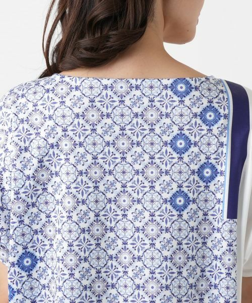 Leilian / レリアン カットソー | 幾何学柄切替Tシャツ【ROCHAS Premiere】 | 詳細8