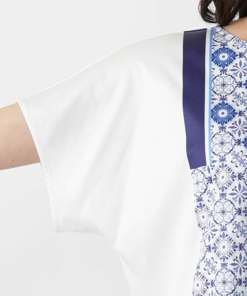 Leilian / レリアン カットソー | 幾何学柄切替Tシャツ【ROCHAS Premiere】 | 詳細9