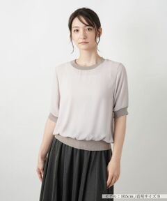 Leilian / レリアン カットソー | リブ切替シアープルオーバー