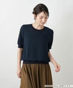 Leilian / レリアン カットソー | リブ切替シアープルオーバー