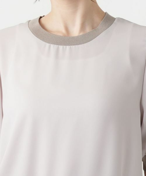 Leilian / レリアン カットソー | リブ切替シアープルオーバー | 詳細13