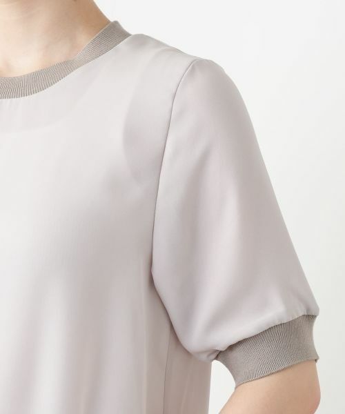 Leilian / レリアン カットソー | リブ切替シアープルオーバー | 詳細15