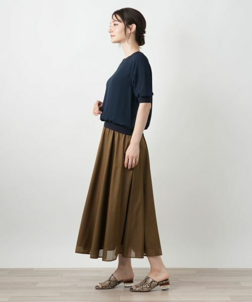 Leilian / レリアン カットソー | リブ切替シアープルオーバー | 詳細2