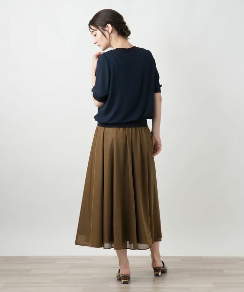 Leilian / レリアン カットソー | リブ切替シアープルオーバー | 詳細3