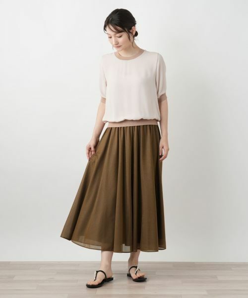 Leilian / レリアン カットソー | リブ切替シアープルオーバー | 詳細4