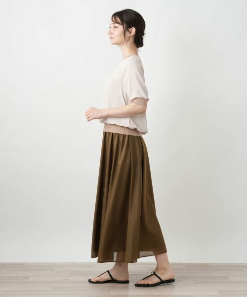 Leilian / レリアン カットソー | リブ切替シアープルオーバー | 詳細5