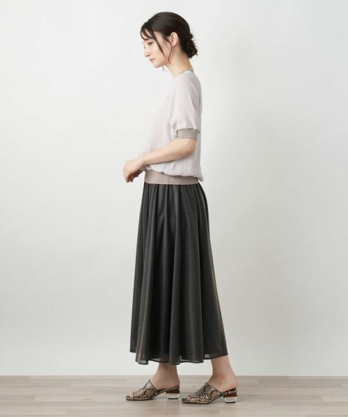 Leilian / レリアン カットソー | リブ切替シアープルオーバー | 詳細8