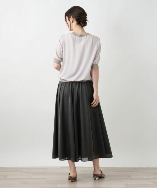 Leilian / レリアン カットソー | リブ切替シアープルオーバー | 詳細9