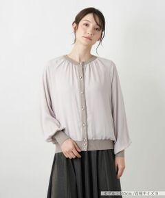 Leilian / レリアン カーディガン・ボレロ | 【店舗人気】異素材切り替えカーディガン