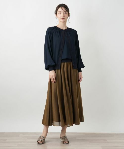 Leilian / レリアン カーディガン・ボレロ | 【店舗人気】異素材切り替えカーディガン | 詳細1