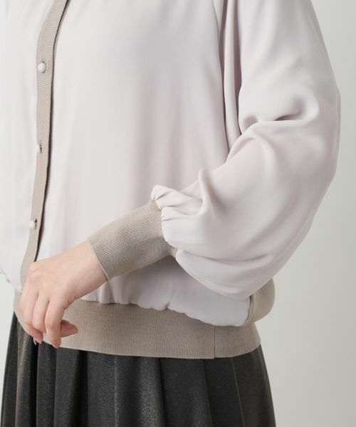 Leilian / レリアン カーディガン・ボレロ | 【店舗人気】異素材切り替えカーディガン | 詳細16
