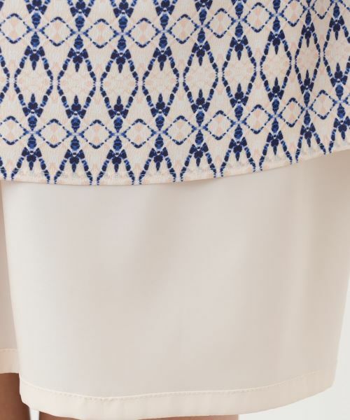 Leilian / レリアン ミニ・ひざ丈スカート | 【店舗人気】幾何学柄切替ラップ風スカート | 詳細11