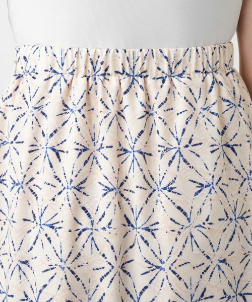 Leilian / レリアン ミニ・ひざ丈スカート | 【店舗人気】幾何学柄切替ラップ風スカート | 詳細8