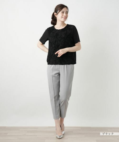 Leilian / レリアン カットソー | フラワーモチーフカットソー | 詳細1