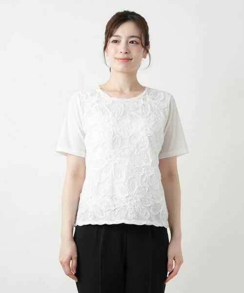 Leilian / レリアン カットソー | フラワーモチーフカットソー | 詳細10