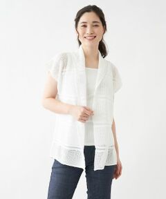 Leilian / レリアン テーラードジャケット | メッシュ編みベスト