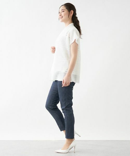 Leilian / レリアン テーラードジャケット | メッシュ編みベスト | 詳細1