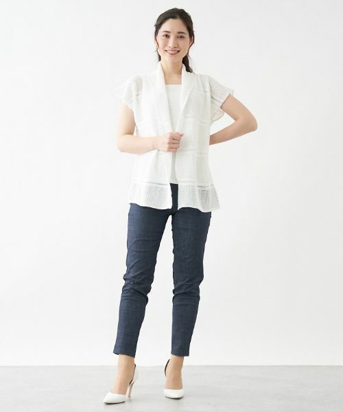 Leilian / レリアン テーラードジャケット | メッシュ編みベスト | 詳細2