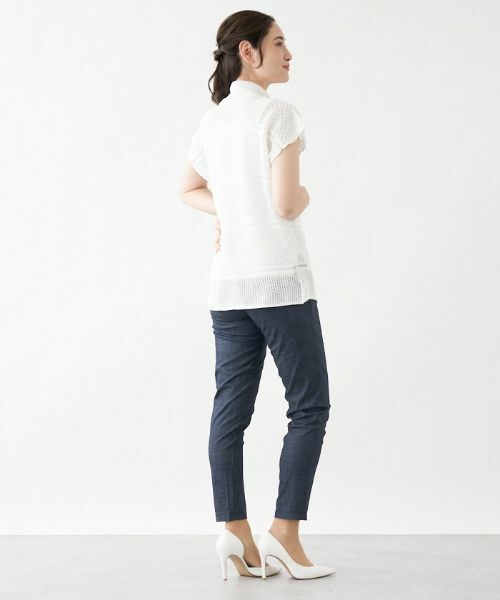 Leilian / レリアン テーラードジャケット | メッシュ編みベスト | 詳細3