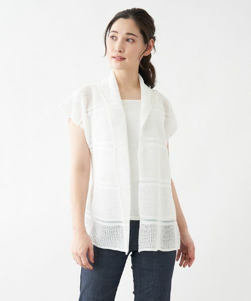 Leilian / レリアン テーラードジャケット | メッシュ編みベスト | 詳細5