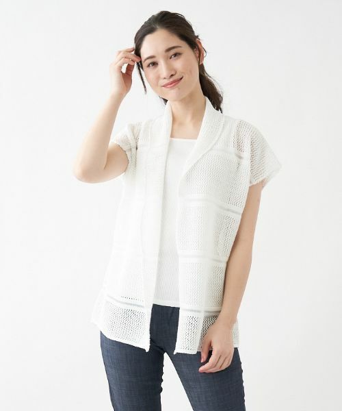 Leilian / レリアン テーラードジャケット | メッシュ編みベスト | 詳細6