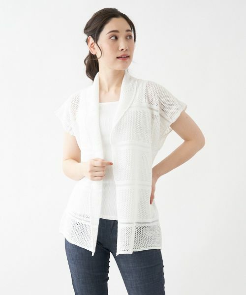 Leilian / レリアン テーラードジャケット | メッシュ編みベスト | 詳細8