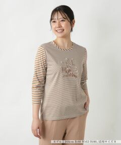 Leilian / レリアン カットソー | ボーダー切替七分袖カットソー【MUSE BY ROCHAS Premiere】