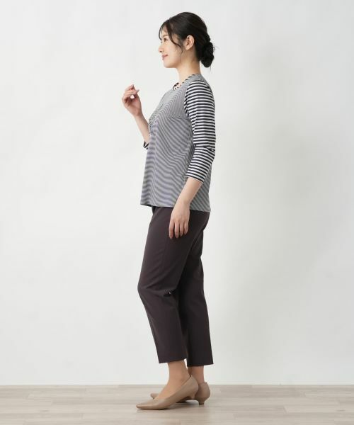 Leilian / レリアン カットソー | ボーダー切替七分袖カットソー【MUSE BY ROCHAS Premiere】 | 詳細2