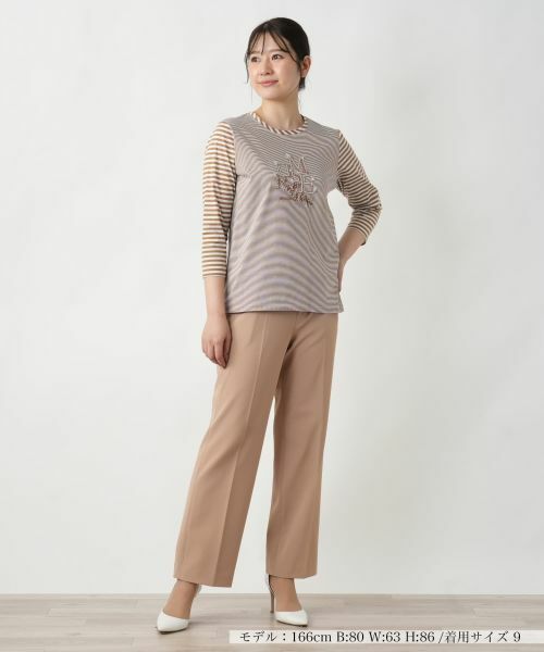 Leilian / レリアン カットソー | ボーダー切替七分袖カットソー【MUSE BY ROCHAS Premiere】 | 詳細4