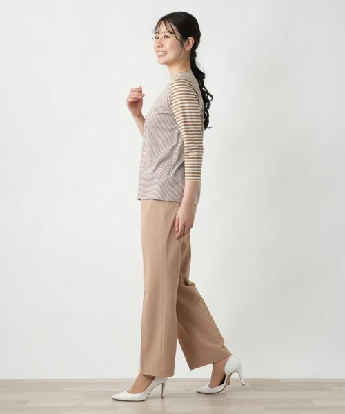 Leilian / レリアン カットソー | ボーダー切替七分袖カットソー【MUSE BY ROCHAS Premiere】 | 詳細5