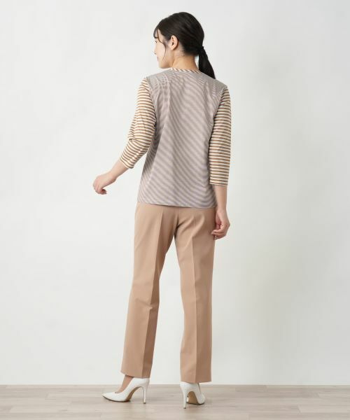 Leilian / レリアン カットソー | ボーダー切替七分袖カットソー【MUSE BY ROCHAS Premiere】 | 詳細6