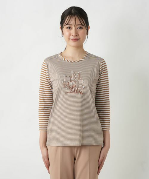 Leilian / レリアン カットソー | ボーダー切替七分袖カットソー【MUSE BY ROCHAS Premiere】 | 詳細7