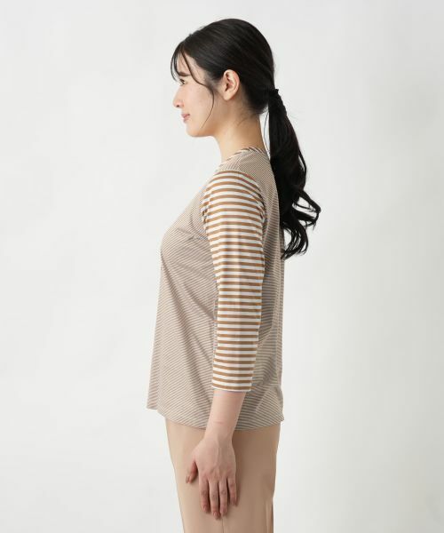 Leilian / レリアン カットソー | ボーダー切替七分袖カットソー【MUSE BY ROCHAS Premiere】 | 詳細8