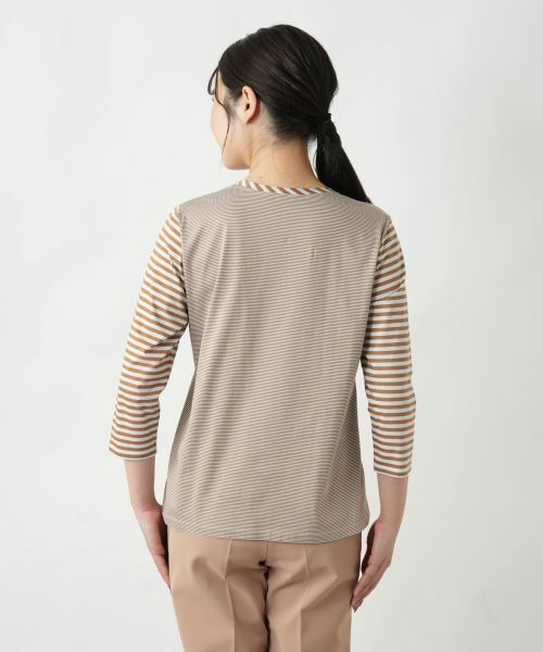 Leilian / レリアン カットソー | ボーダー切替七分袖カットソー【MUSE BY ROCHAS Premiere】 | 詳細9