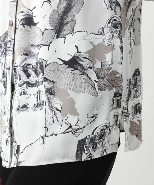 Leilian / レリアン シャツ・ブラウス | プリントバンドカラーブラウス【ROCHAS Premiere】 | 詳細11