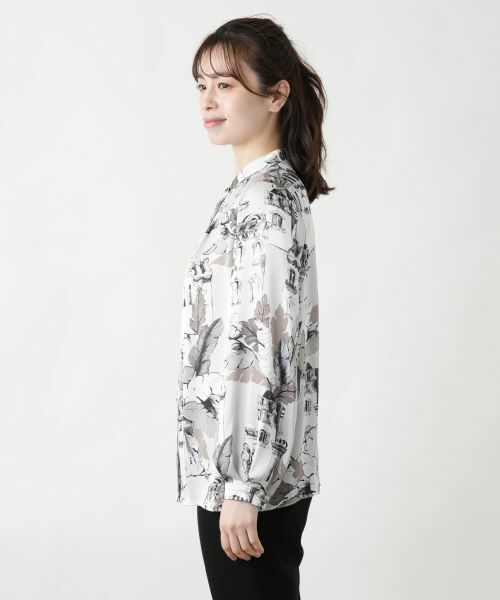 Leilian / レリアン シャツ・ブラウス | プリントバンドカラーブラウス【ROCHAS Premiere】 | 詳細5