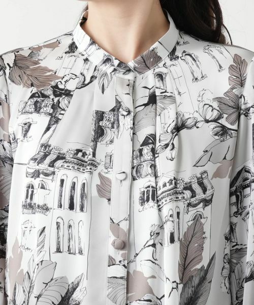 Leilian / レリアン シャツ・ブラウス | プリントバンドカラーブラウス【ROCHAS Premiere】 | 詳細7