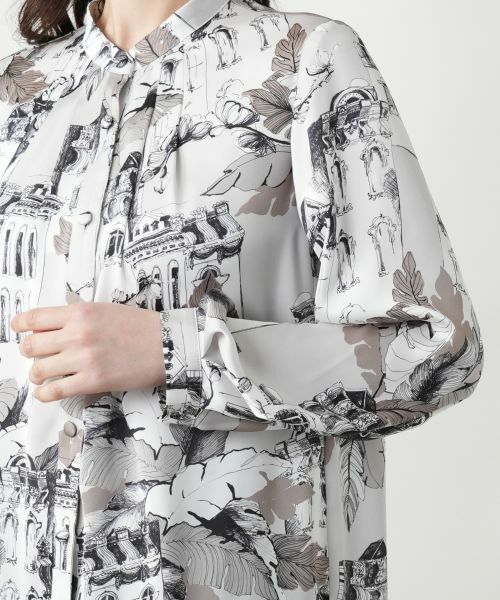 Leilian / レリアン シャツ・ブラウス | プリントバンドカラーブラウス【ROCHAS Premiere】 | 詳細9