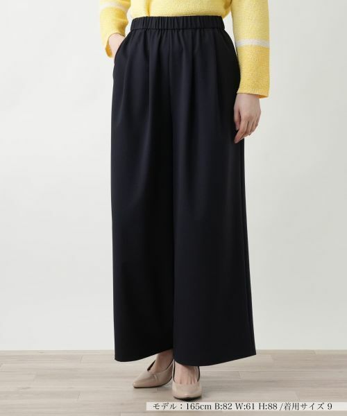 Leilian / レリアン その他パンツ | 洗えるワイドパンツ(ネイビー)