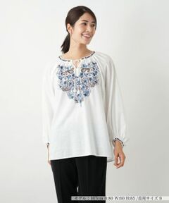 Leilian / レリアン シャツ・ブラウス | 刺繍スモックブラウス