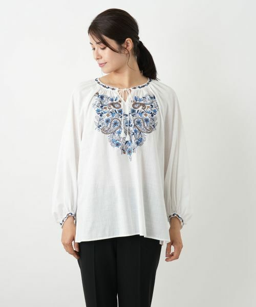 Leilian / レリアン シャツ・ブラウス | 刺繍スモックブラウス | 詳細4