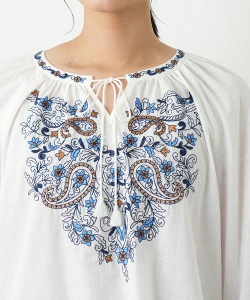 Leilian / レリアン シャツ・ブラウス | 刺繍スモックブラウス | 詳細7