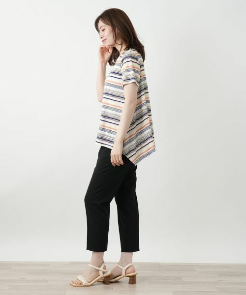 Leilian / レリアン カットソー | マルチボーダーカットソー | 詳細2