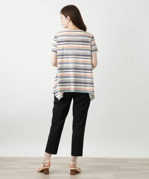 Leilian / レリアン カットソー | マルチボーダーカットソー | 詳細3